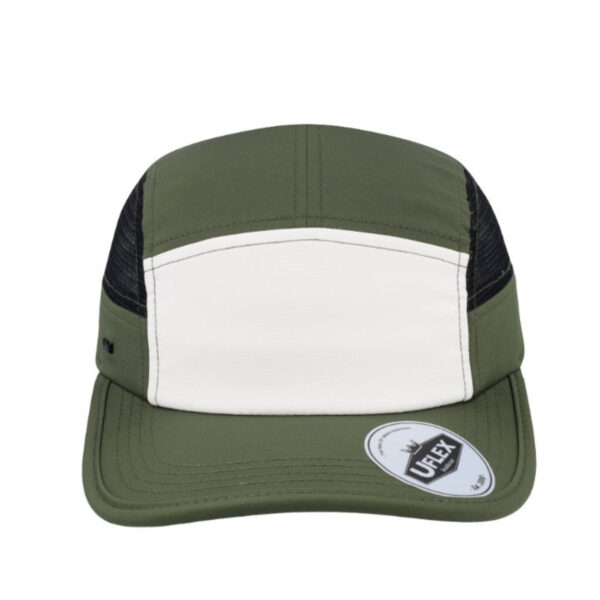 U23002OLIVE/BLK - 6 Panel Recycled Active cap - Olive / Black