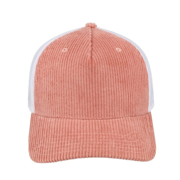 U21512PINK - 5 Panel Corduroy Trucker - Pink