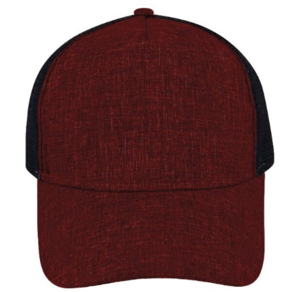 F21501REDBLK - 5 Panel Summit Trucker - Red/Black