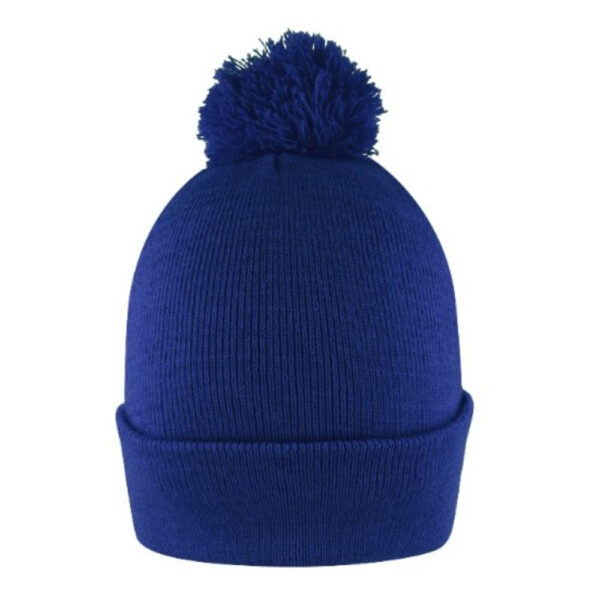 B1900ROYAL - Pom Pom Beanie with Cuff - Royal