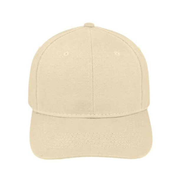 V6009STONE - 6 Panel Brushed Cotton Cap - Stone