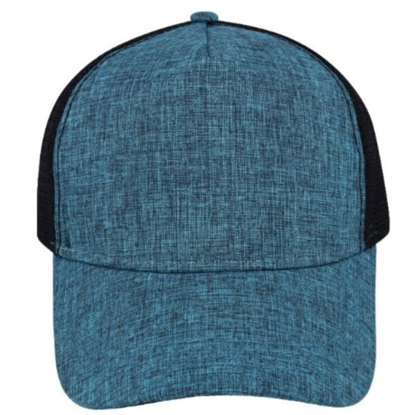 F21501TURQBLK - 5 Panel Summit Trucker - Turquoise/Black