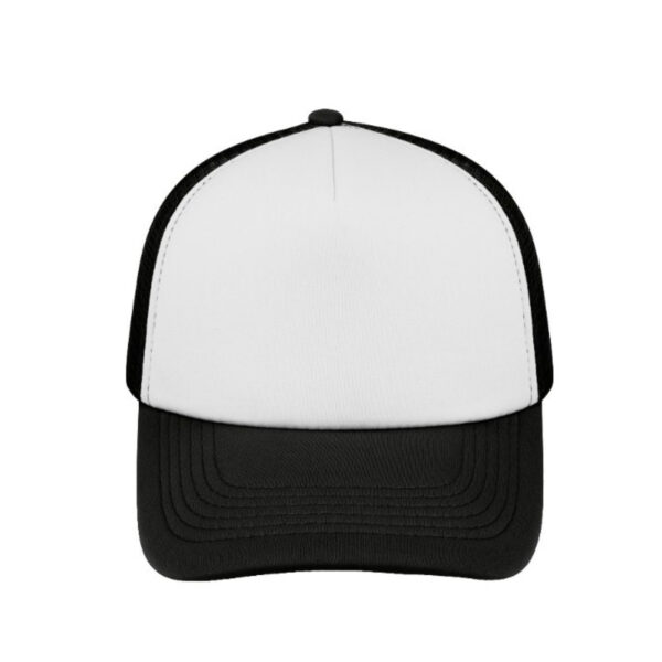 S19500BLK/WH - Curved Peak Foam Trucker - White/Black