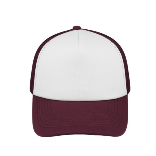 S19500BURG/WH - Curved Peak Foam Trucker - White/Burgundy