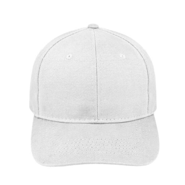 V6009WHITE - 6 Panel Brushed Cotton Cap - White