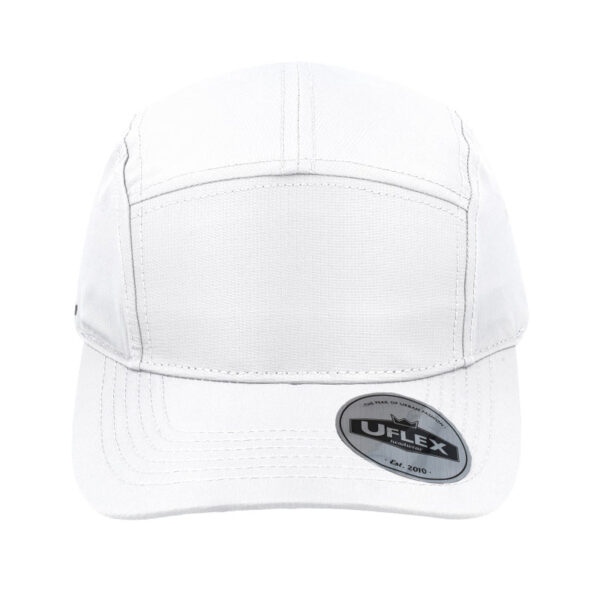 U23505WHITE - 5 Panel Ripstop Cap - White