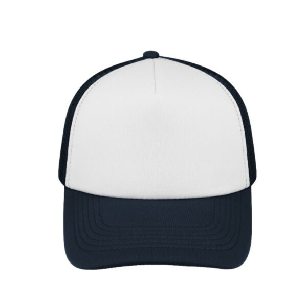 S19500NA/WH - Curved Peak Foam Trucker - White/Navy