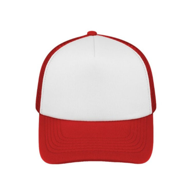 S19500RED/WHITE - Curved Peak Foam Trucker - White/Red
