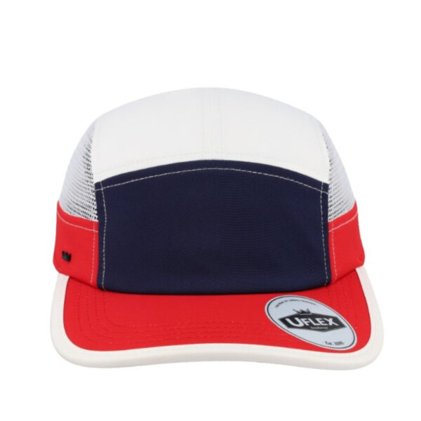 U23002WH/RD/WH - 6 Panel Recycled Active cap - White/Red/White