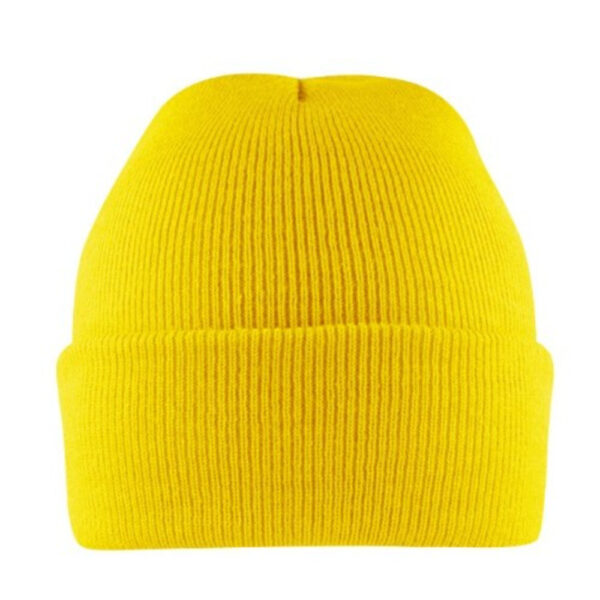 B001YELLOW - Cuffed Knitted Beanie - Yellow