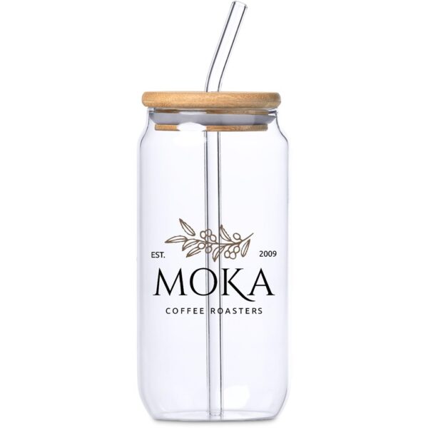 Okiyo Natsu Glass & Bamboo Tumbler & Straw - 500ml - Image 2