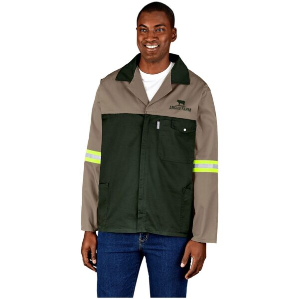 Site Premium Two-Tone Polycotton Jacket - Reflective Arms - Yellow Tape