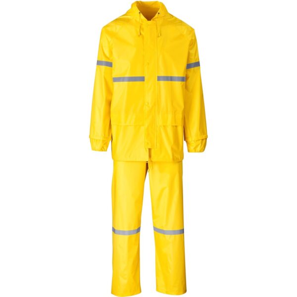 Outdoor Hi-Viz Reflective Polyester/PVC Rainsuit - Yellow