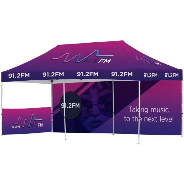 Ovation Sublimated Gazebo 6m X 3m - 1 Short Half-Wall Skin - 1 Long Full-Wall Skin