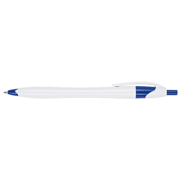 Slim White Barrel Ballpoint Pen - Image 11