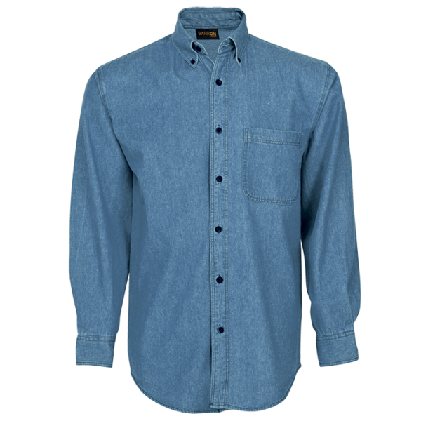 Denim Shirt Long Sleeve Mens - Image 3