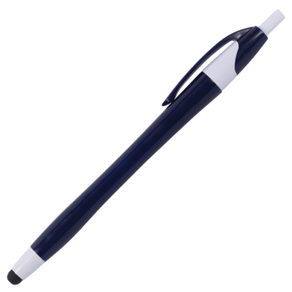 Slim Coloured Barrel Ballpoint Pen with Stylus - Image 4