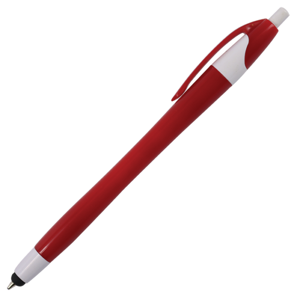 Slim Coloured Barrel Ballpoint Pen with Stylus - Image 3