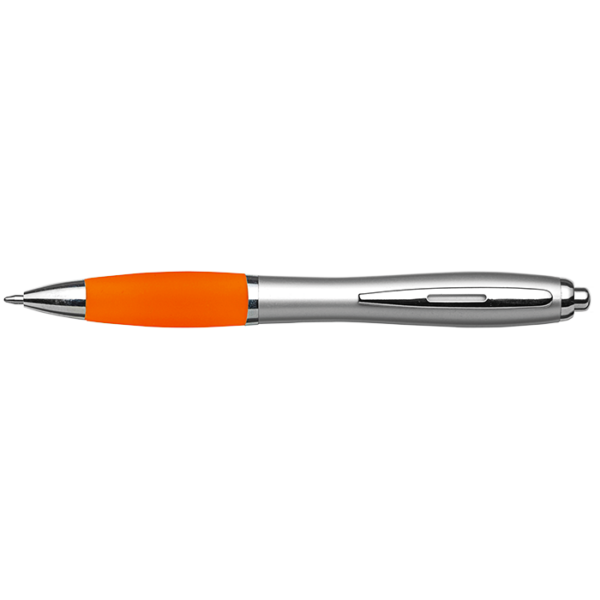 Silver Barrel Curved Design Ballpoint Pen - Image 3