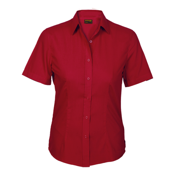Basic Poly Cotton Blouse Short Sleeve Ladies - Image 11