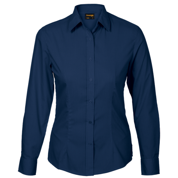 Basic Poly Cotton Blouse Long Sleeve Ladies - Image 11