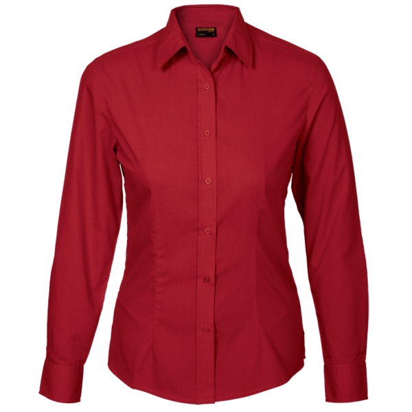 Basic Poly Cotton Blouse Long Sleeve Ladies - Image 12
