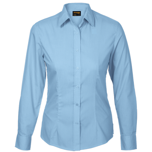 Basic Poly Cotton Blouse Long Sleeve Ladies - Image 14