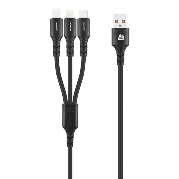 IND 1.2m 3-In-1 Charger Cable - Image 3