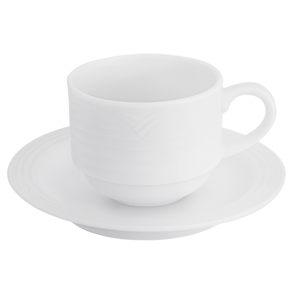 Arctic White Stackable Espresso Cup and Saucer 100ml - Image 3