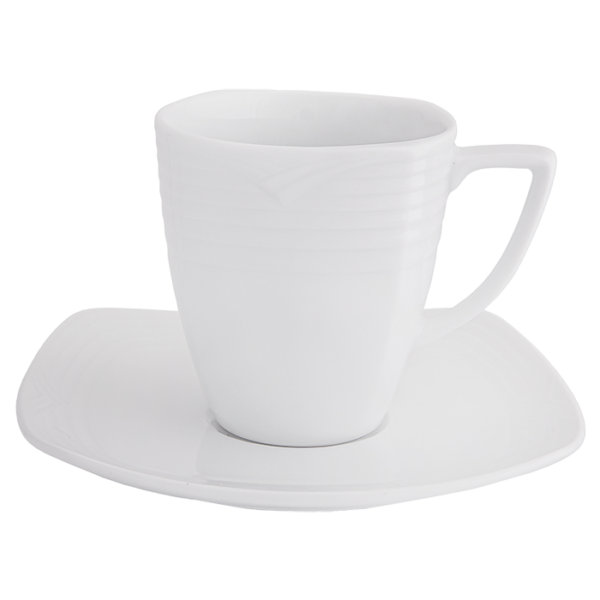 Arctic White Square Tall Cup and Saucer - Image 3