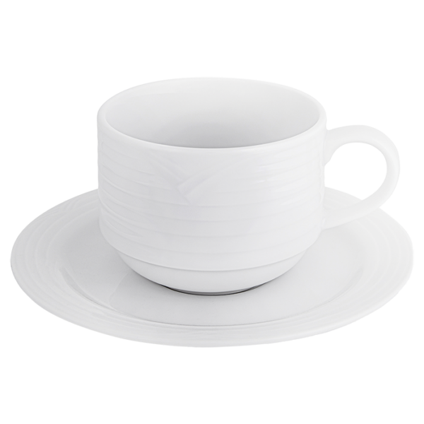 Arctic White Stackable Cup and Saucer 220ml - Image 3
