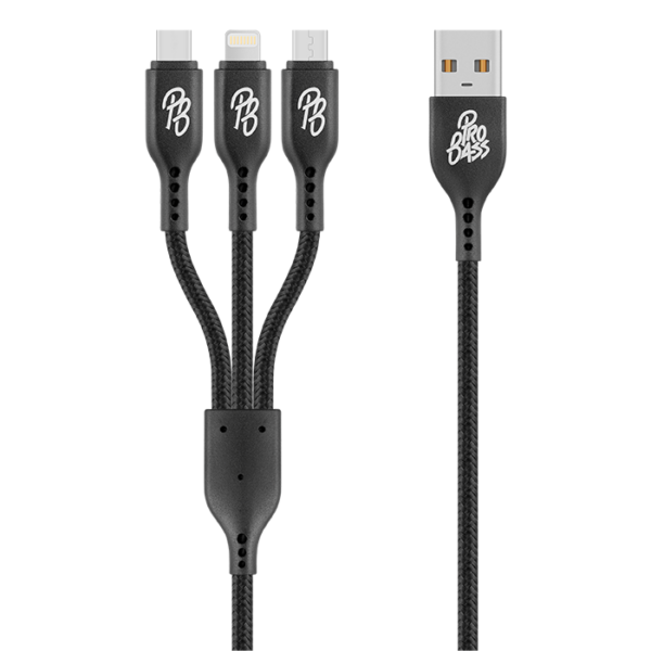 Pro Bass Braided 3 in 1 Charge Cable - Image 3