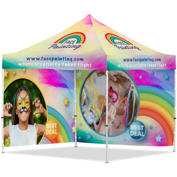 Coated Steel Sublimated Gazebo 3m x 3m - 2 Full-Wall Skins