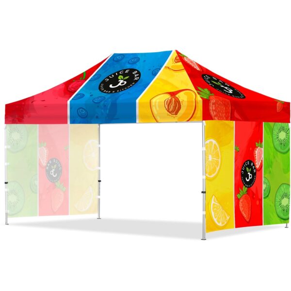 Coated Steel Sublimated Gazebo 4.5m x 3m -  2 Short Full-Wall Skins