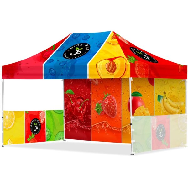 Coated Steel Sublimated Gazebo 4.5m x 3m - 1 Long Full-Wall Skin - 2 Short Half-Wall Skins