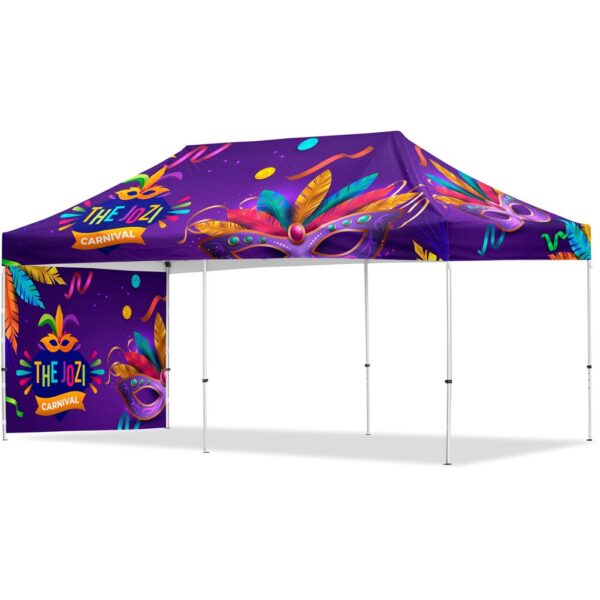 Coated Steel Sublimated Gazebo 6m x 3m -  1 Short Full-Wall Skin