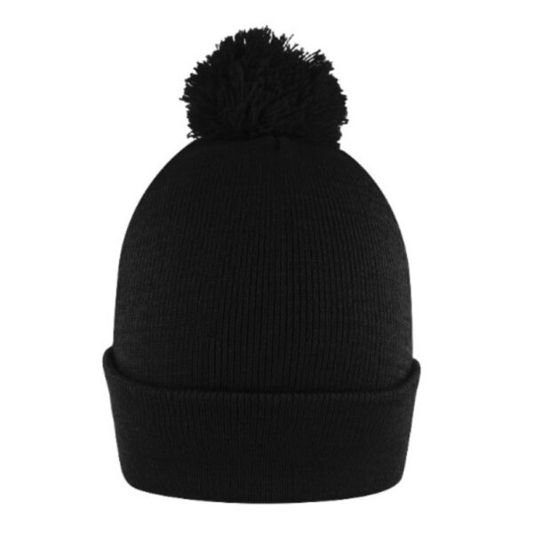 B1900HEATH GRY - Pom Pom Beanie with Cuff - Heather Grey