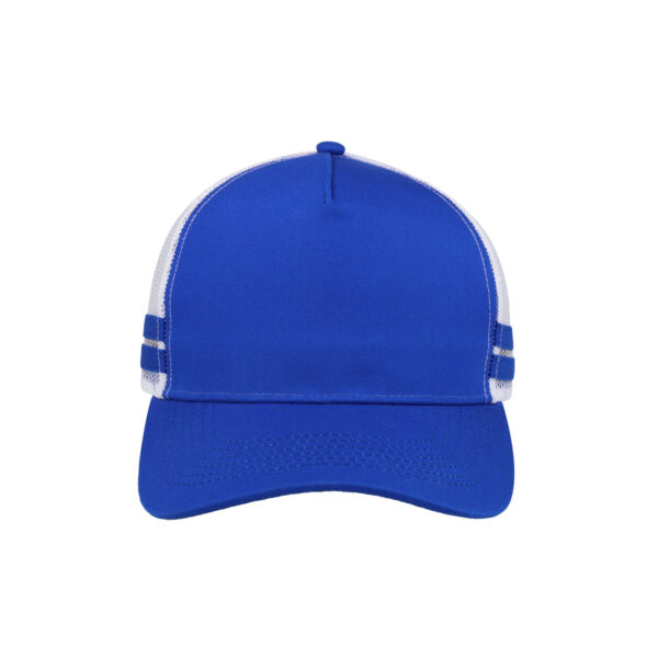 F24503CHA/G/RED - Striped Trucker Cap - Charcoal/Grey / Red