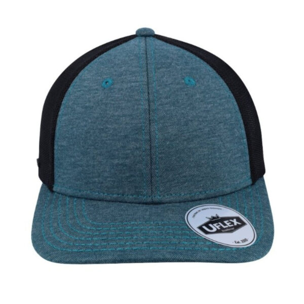 U15503CHA-S/M - Uflex 6 Panel Fitted Trucker - Charcoal / Small/Medium
