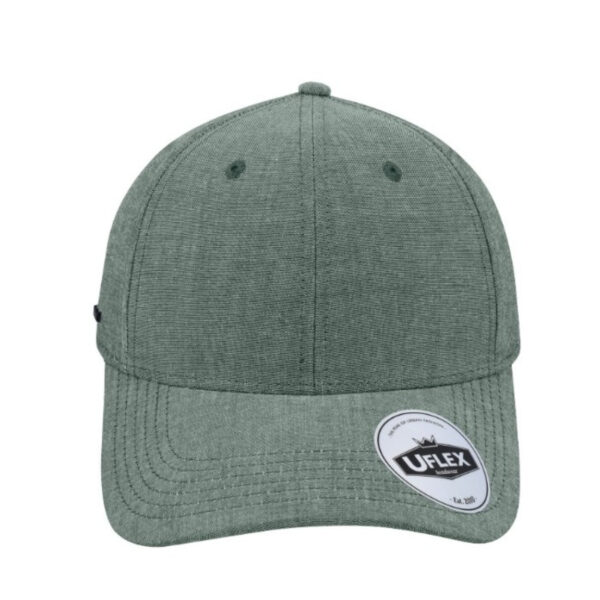 U20609DARK GREY - Uflex Cotton Chambray Baseball - Dark Grey