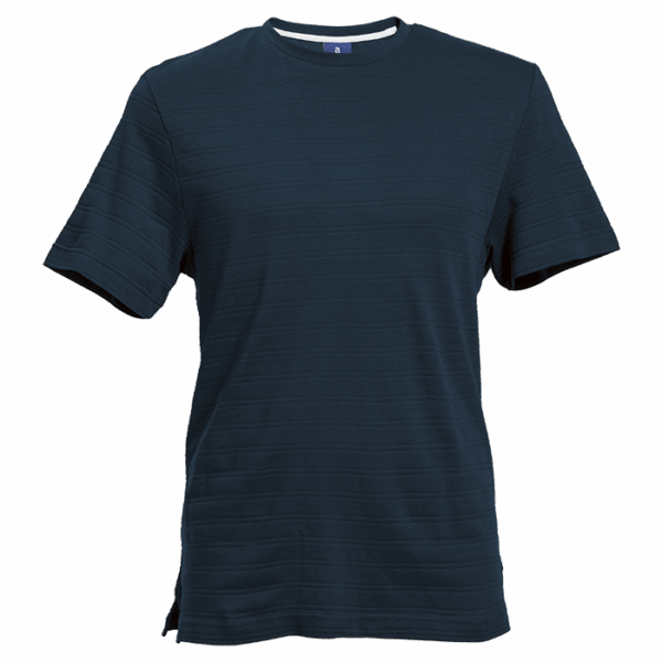 170g Pique Knit Jacquard Stripe T-Shirt - Image 3