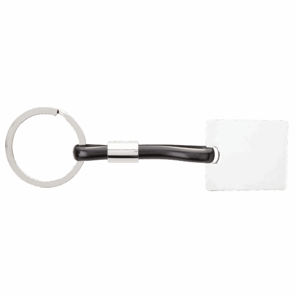 Shiny Nickel Keychain with Translucent Strap