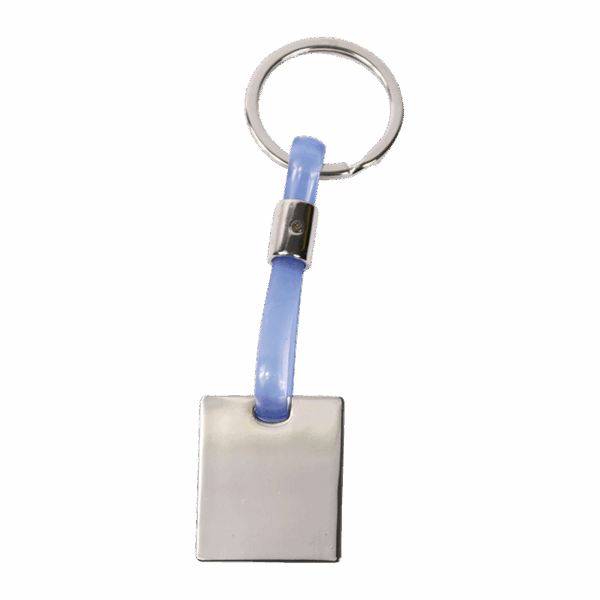 Shiny Nickel Keychain with Translucent Strap - Image 3